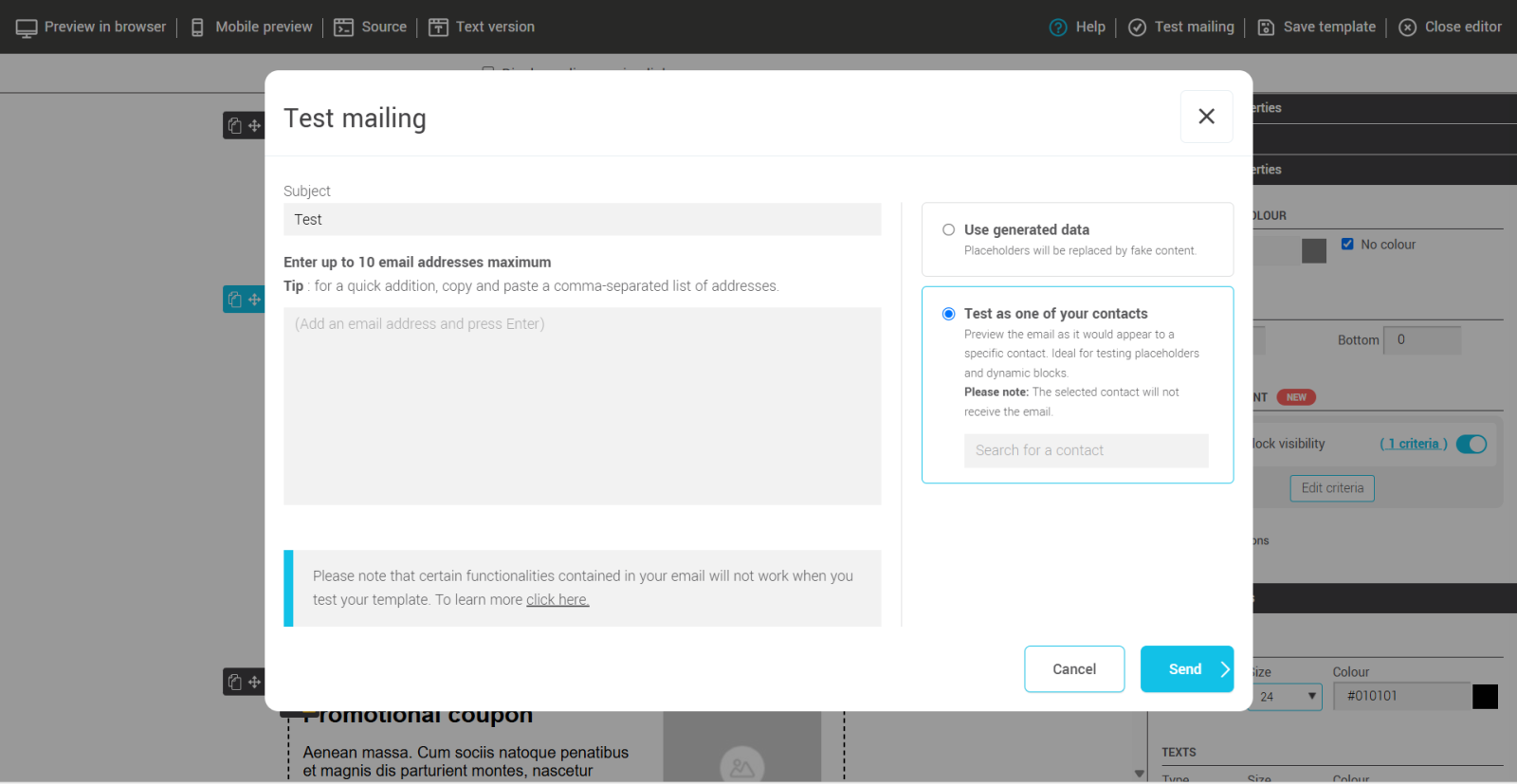 Test mailing